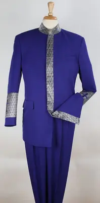 Apollo King Men's 2pc Nehru Style Pastor Suit Outlet