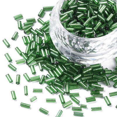 Tube AB-Color Plated Glass Bugle Beads
