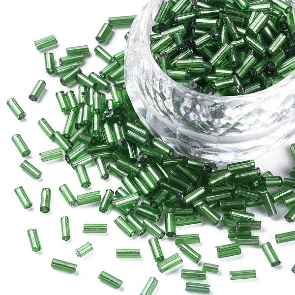 Tube AB-Color Plated Glass Bugle Beads