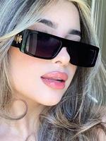Unisex Street Style Square Frame Sunglasses, 1 Pair Vintage Trendy Sunglasses for Women & Men, Fashionable Casual Sunglasses ...