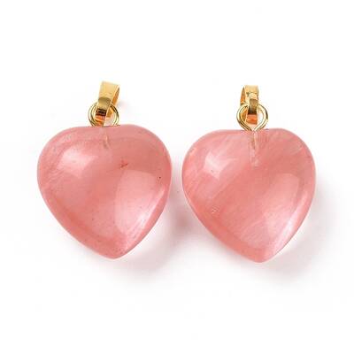 Cherry Quartz Glass Pendants