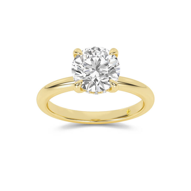 Dream Weaver Hidden Halo Round Lab Grown Diamond Engagement Ring | 10K Yellow Gold 4 1/4 CT. TW.