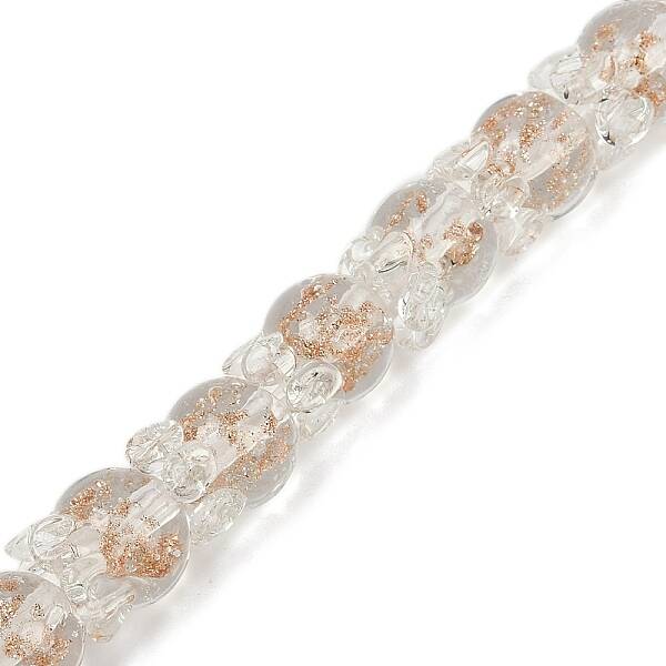 Gold Sand Lampwork Beads Strands