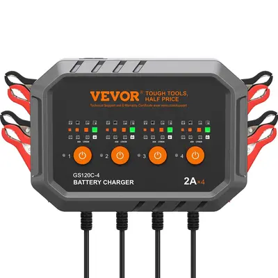 VEVOR Smart Battery Charger, 8-Amp, LiFePO4 Lead-Acid (AGM / Gel / SLA) Car Battery Charger, Fully-Automatic Charger Maintain...