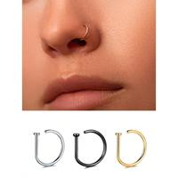 1Pc Women Fake Piercing  Ring Hoop Septum Non Piercing  Clip Rock HipHoop Stainless Steel Fashion Punk Body Jewelry bauble  b...