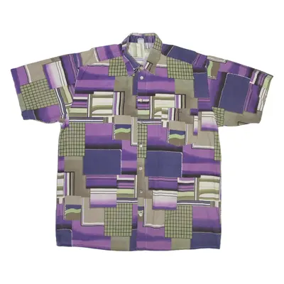 Mens Shirt Purple Geometric L