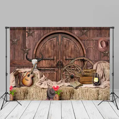 Classic Rodeo Wooden Birthday Cake Smash Photo Backdrop - Aperturee