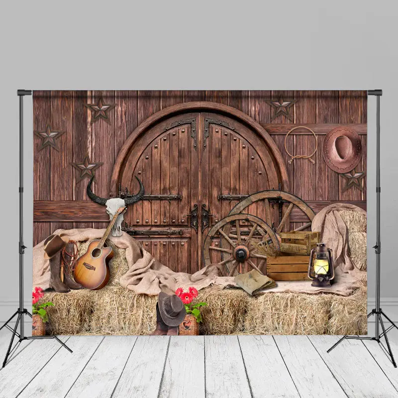 Classic Rodeo Wooden Birthday Cake Smash Photo Backdrop - Aperturee