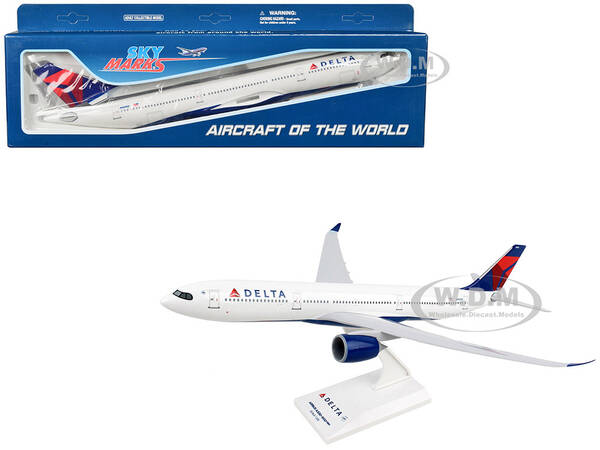 Airbus A330-900 Commercial Aircraft with Landing Gear Delta Air Lines (N401DZ) White with Blue and Red Tail (Snap-Fit) 1/20...