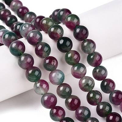 Dyed Natural White Jade Beads Strands