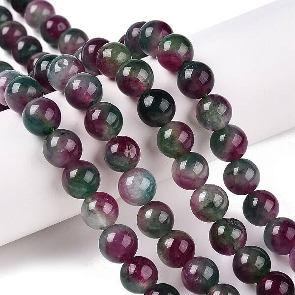 Dyed Natural White Jade Beads Strands