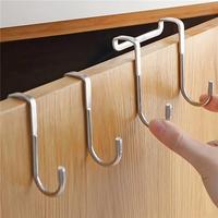 S Shaped Stainless Steel Door Back Hanging Hook, 1 Count No Drilling Door Back Hook, Double S-shaped Door Hook, Punch-free Ha...