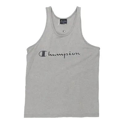 Champion Spellout Vest - Small Grey Cotton