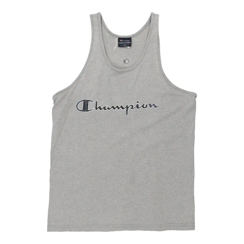 Champion Spellout Vest - Small Grey Cotton