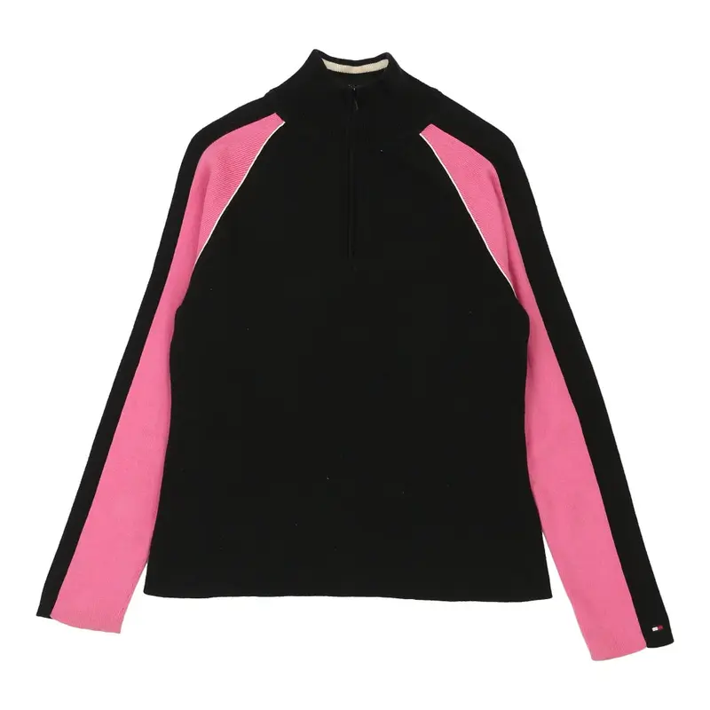Tommy Hilfiger 1/4 Zip - Large Black Cotton
