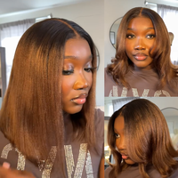 【NEW】Nadula Black To Chestnut Brown Bob Wig  180% Density 7x5 13x4 Lace Yaki Straight Bounce Loose Wave Glueless for Begi...