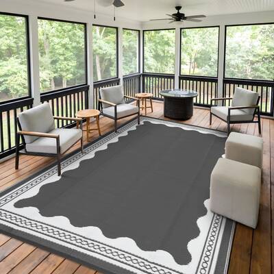 Garvee Outdoor Rug 10x20 Waterproof Reversible Plastic Straw Quick-Dry Stain-Resistant Lightweight Camping Picnic Patio Balco...