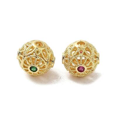 Rack Plating Brass Pave Cubic Zirconia Beads