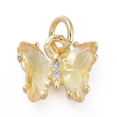 Brass Micro Pave Clear Cubic Zirconia Pendant