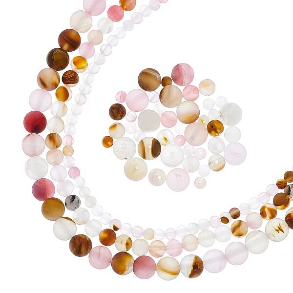 3 Strands 3 Styles Tigerskin Glass Beads Strands