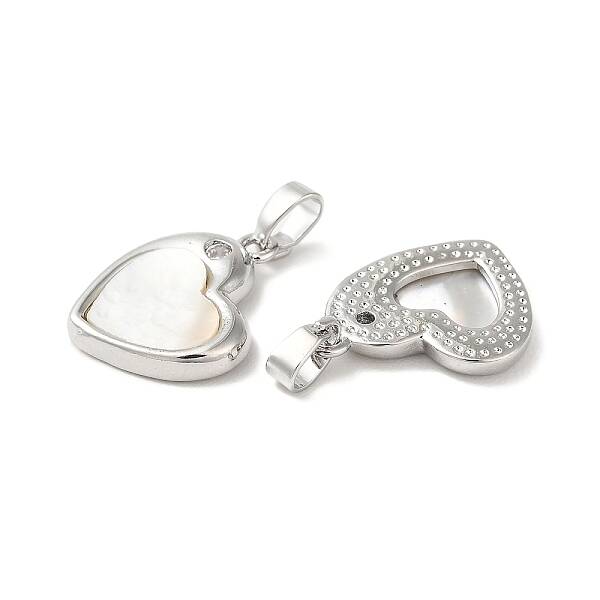 Natural White Shell Heart Pendants
