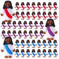 50 Pcs Mini Black Jesus Figures Little Black Jesus Figures Cute Jesus Ornament to Hide and Seek Religious Baptism Gifts Chris...