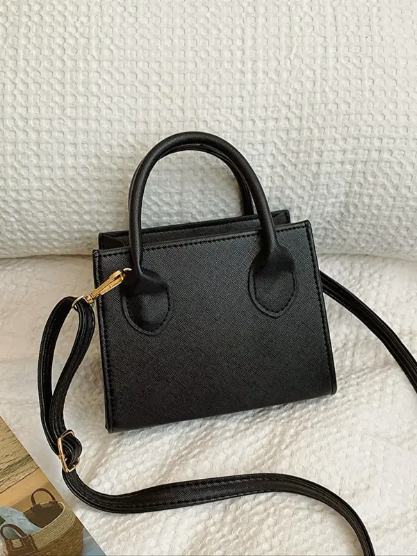 Women's Solid Color Handbag, Fashionable PU Leather Zipper Shoulder Bag For Daily Used, Trendy All-match Commuter Bag