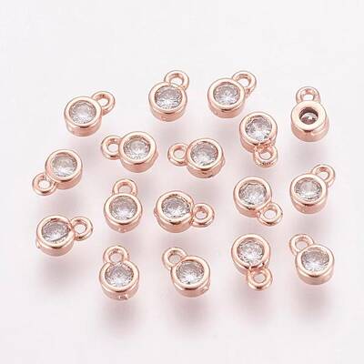 Brass Cubic Zirconia Charms