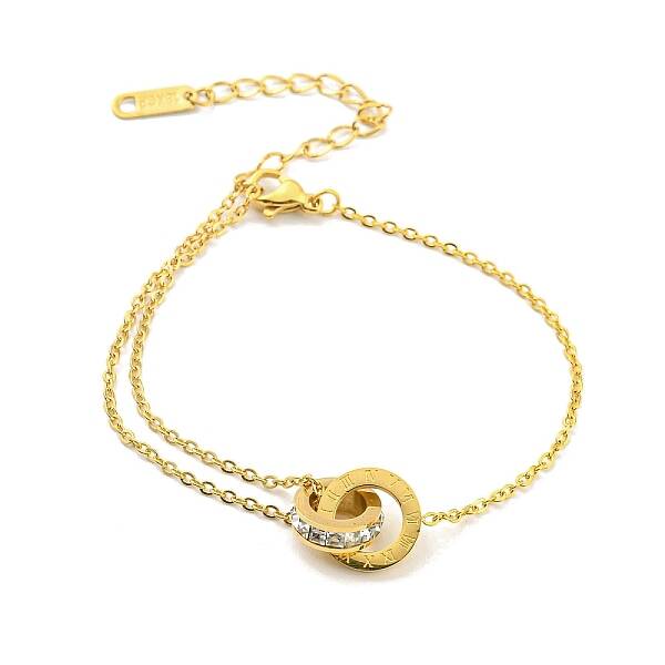 Crystal Rhinestone Interlocking Rings Link Bracelets