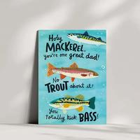Funny Fish Pattern Birthday Card, 1 Count Humorous Greeting Card with Envelope, Birthday Gift for Dad, Father's Day Gift