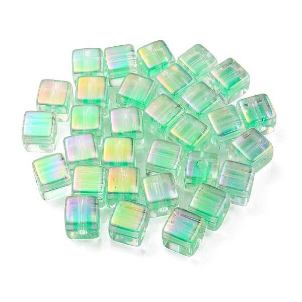 UV Plating Transparent Acrylic European Beads