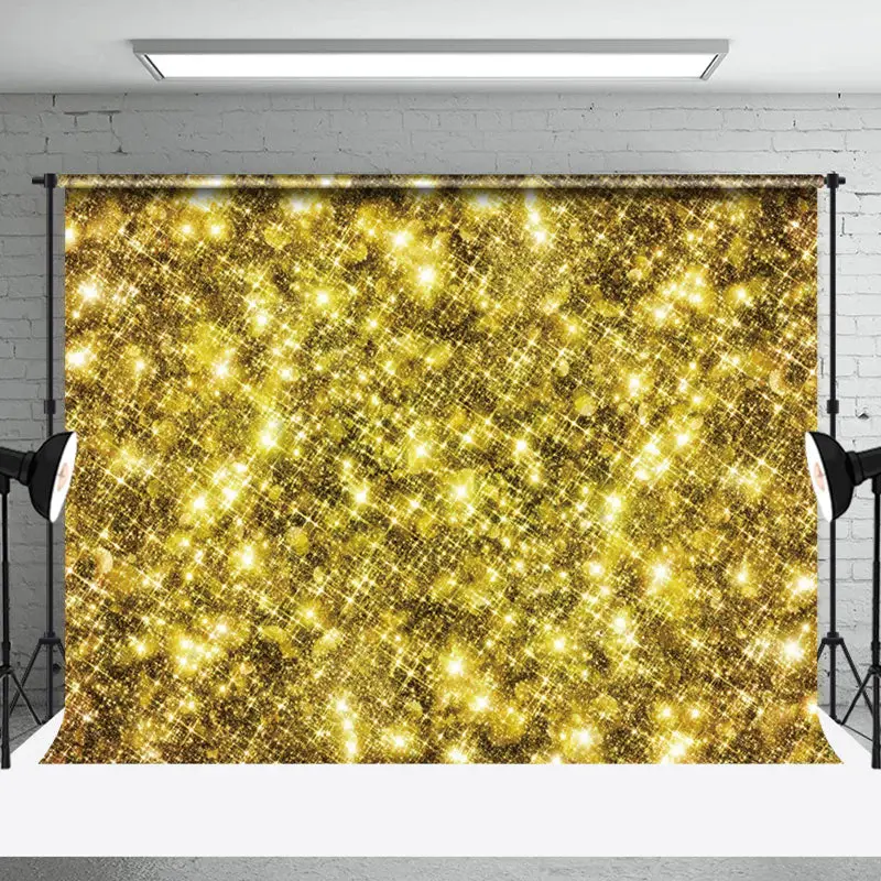 Bright Gold Black Sparkle Bokeh Photography Backdrop - Aperturee