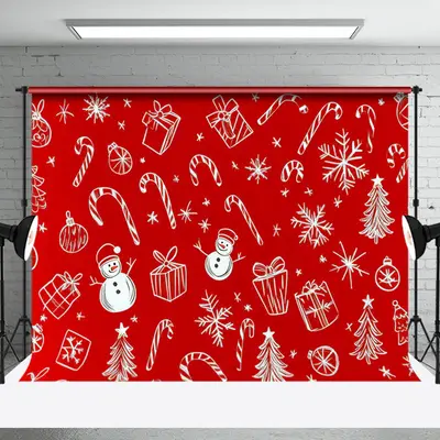 Aperturee Red White Cute Candy Cane Winter Christmas Backdrop | Christmas Backgrounds Fireplace | Xmas Backdrop | Christmas P...