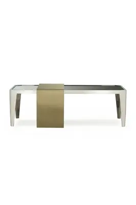Black Glass with Nested Brass Coffee Table | Andrew Martin Kelly