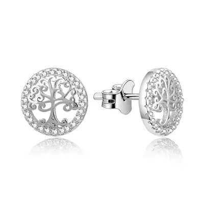 Beneto Delicate silver earrings with tree of life AGUP1529