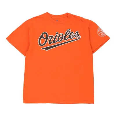 Baltimore Orioles Majestic MLB T-Shirt - Large Orange Cotton