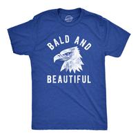 Mens Bald And Beautiful T Shirt Funny Sarcastic Bald Eagle Fourth Of July Party Joke Novelty Tee For Guys Mens Funny T Shirts...