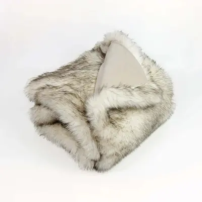 Fur Blanket - THE WILDEST DREAM Beige | Rozmiar: 79x79" (200x200cm)