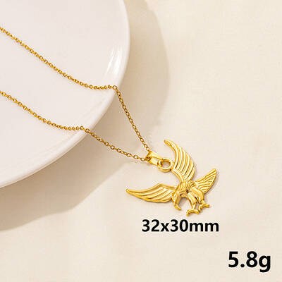 Animal Stainless Steel Eagle Pendant Necklace for Women