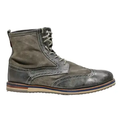 KICKERS Brogue Lace-Up Boots Grey Leather Mens UK 11
