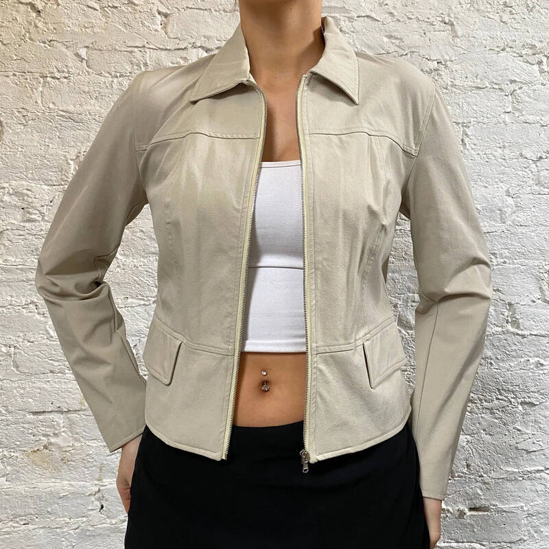 Unbranded Jacket - Small Cream Nylon