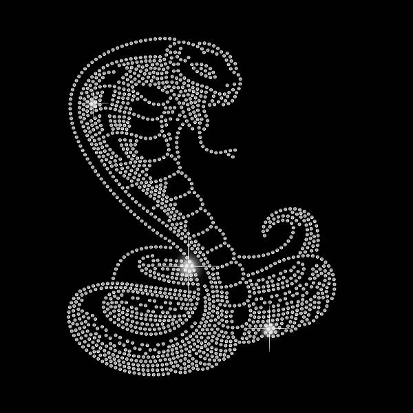 SUPERDANT Snake Iron on Rhinestones Heat Transfer Design Cobra Patch Hot fix Iron on Applique Snake Bling Patch Crystal DIY D...