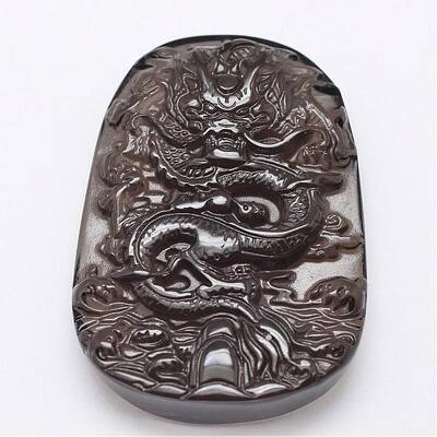 Natural Ice Crystal Obsidian Carven Pendants