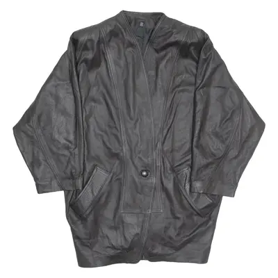 Womens Overcoat Coat Black Leather M