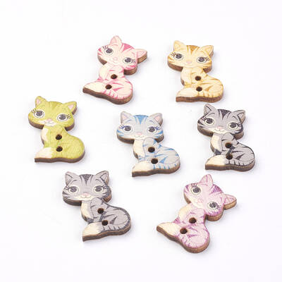 2-Hole Printed Wooden Buttons