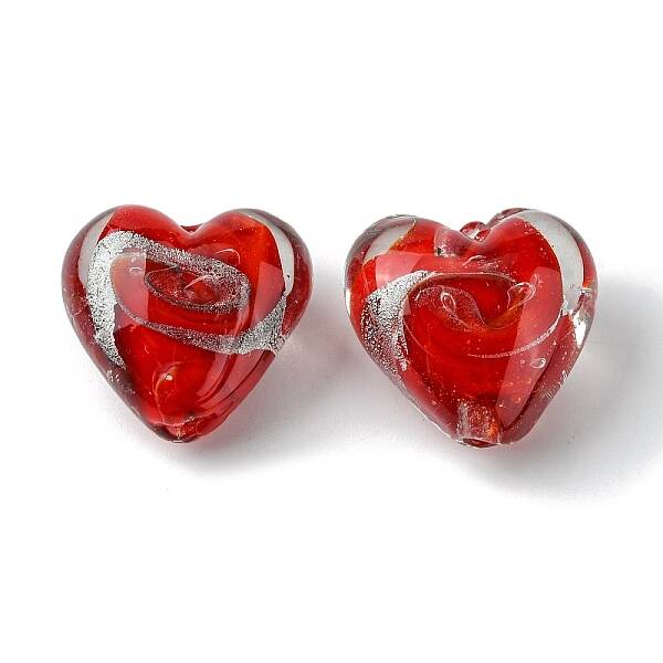 Handmade Silver Foil Glass Beads