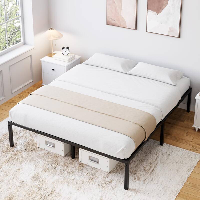 Garvee 16 Inch Full Bed Frame No Box Spring Needed, Heavy Duty Metal Platform Bed Frame Full Size for Bedroom Easy Assembly, ...