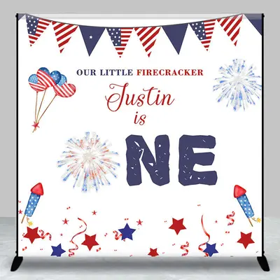 Custom American Flag July of 4 Birthday Backdrop for Boy - Aperturee