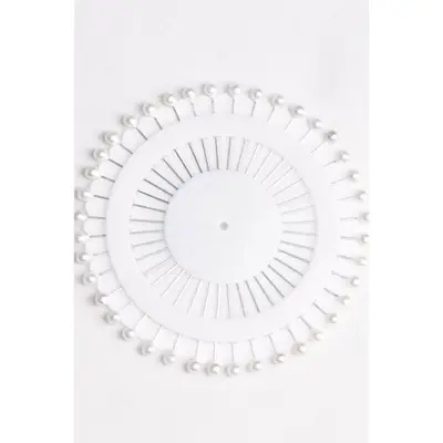 STRAIGHT HIJAB PINS - WHITE (ENTIRE WHEEL)