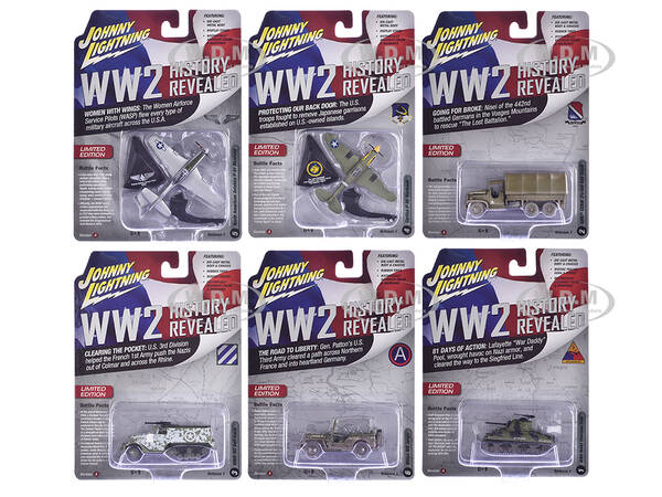 Military Set A of 6 pieces 2024 Release 1 Limited Edition Diecast Models by Johnny Lightning